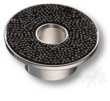Ручка кнопка c чёрными кристаллами Swarovski, глянцевый хром STONE32/CP-SW/N фото, цена 6 720 руб.