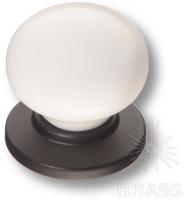 Ручка кнопка керамика с металлом, белый/чёрный 3005-85-000 фото, цена 445 руб.