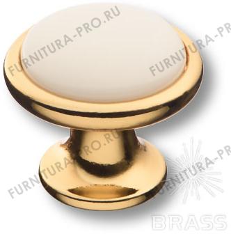 Ручка кнопка керамика с металлом, белый/глянцевое золото 3008-60-000 фото, цена 1 060 руб.