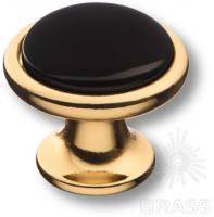 Ручка кнопка керамика с металлом, чёрный/глянцевое золото 3008-60-BLACK фото, цена 1 140 руб.