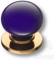 Ручка кнопка керамика с металлом, синий/глянцевое золото 3005-60-COBALT фото, цена 525 руб.