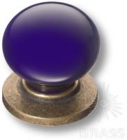 Ручка кнопка керамика с металлом, синий/старая бронза 3005-40-COBALT фото, цена 525 руб.