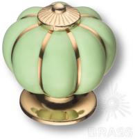 Ручка кнопка керамика с металлом, зелёный/глянцевое золото S-101 GOLD GREEN фото, цена 1 270 руб.