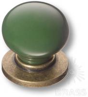 Ручка кнопка керамика с металлом, зелёный/старая бронза 3005-40-GREEN фото, цена 525 руб.