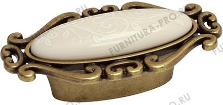 Ручка-кнопка, отделка бронза античная "Флоренция" + керамика P40.X01.M3.MD1G фото, цена 875 руб.