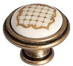 Ручка-кнопка, отделка бронза античная "Флоренция" + керамика P77.Y01.S1.MD1G фото, цена 545 руб.