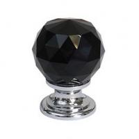 Ручка-кнопка, отделка хром глянец + черное стекло 9992-433 фото, цена 1 280 руб.