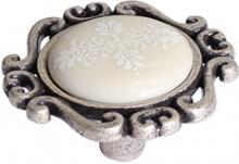 Ручка-кнопка, отделка старое серебро с блеском + керамика P41.Y01.G4.ME8G фото, цена 610 руб.
