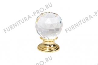 Ручка-кнопка, отделка золото глянец + стекло 9992-100 фото, цена 1 985 руб.