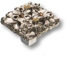 Ручка кнопка "Petit Bouquet" глянцевое серебро, с кристаллами Swarovski 20.35 MO 07 фото, цена 2 330 руб.