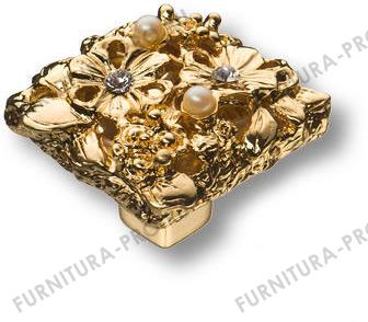 Ручка кнопка "Petit Bouquet" глянцевое золото 24K, с кристаллами Swarovski 20.35 MO19 фото, цена 2 330 руб.