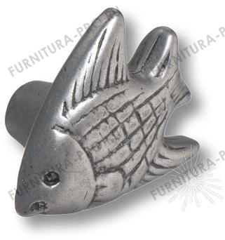Ручка кнопка рыбка, старое серебро 503A2 фото, цена 765 руб.