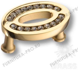 Ручка кнопка с кристаллами Swarovski, глянцевое золото 24K 2577-030-32 фото, цена 3 960 руб.
