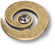 Ручка кнопка с кристаллом Swarovski, античная бронза 1039.0040.002 фото, цена 685 руб.