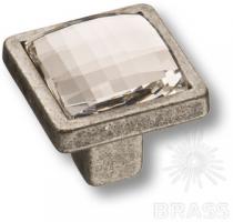 Ручка кнопка с кристаллом Swarovski, античное серебро 15.320.00.SWA.16 фото, цена 1 710 руб.