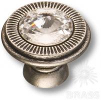 Ручка кнопка с кристаллом Swarovski, античное серебро 25.319.30.SWA.16 фото, цена 1 295 руб.