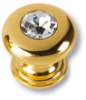 Ручка кнопка с кристаллом Swarovski, глянцевое золото 0775-003-2 фото, цена 3 630 руб.
