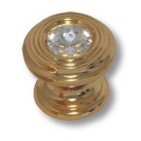 Ручка кнопка с кристаллом Swarovski, глянцевое золото 9953-100 фото, цена 760 руб.