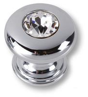 Ручка кнопка с кристаллом Swarovski, глянцевый хром 0775-005-2 фото, цена 3 630 руб.