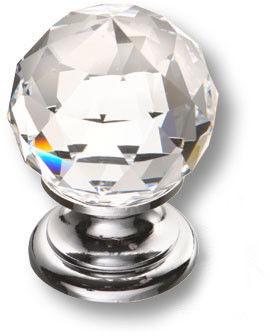 Ручка кнопка с кристаллом Swarovski, глянцевый хром 9932-400 фото, цена 5 335 руб.