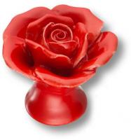 Ручка кнопка в форме розы, керамика ручной работы, цвет красный 3060-RED фото, цена 1 265 руб.