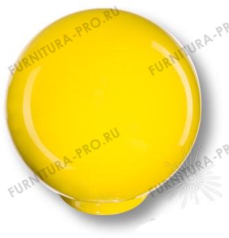 Ручка кнопка, выполнена в форме шара, цвет желтый глянцевый 626AM фото, цена 140 руб.