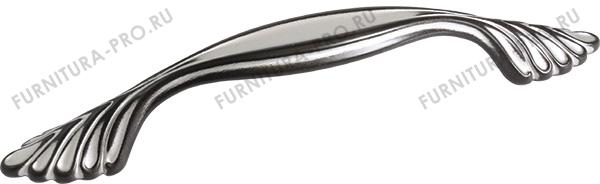 Ручка-скоба 128мм, отделка черная с серебряной патиной WMN.742X.128.M001C фото, цена 940 руб.