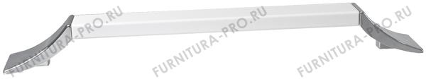 Ручка-скоба 128мм, отделка хром глянец + белый матовый 8.1093.0128.40-70 фото, цена 1 010 руб.