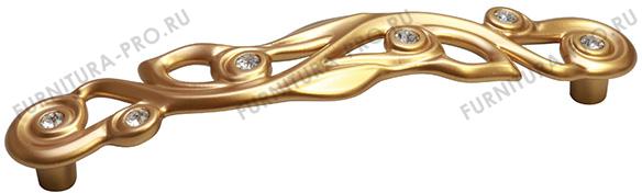 Ручка-скоба 128мм, отделка золото матовое "Милан" + горный хрусталь WMN.724X.128.MKRR8 фото, цена 1 160 руб.