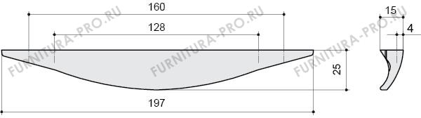 Ручка-скоба 160-128мм, отделка хром глянец