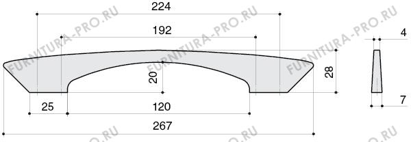 Ручка-скоба 224-192мм, отделка хром глянец