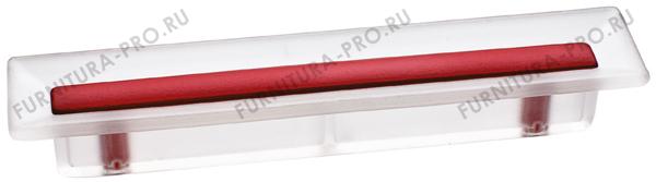 Ручка-скоба 96мм, отделка транспарент матовый + красный 8.1069.0096.94-0472 фото, цена 475 руб.