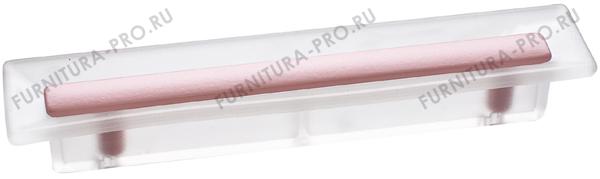 Ручка-скоба 96мм, отделка транспарент матовый + розовый 8.1069.0096.94-77 фото, цена 475 руб.