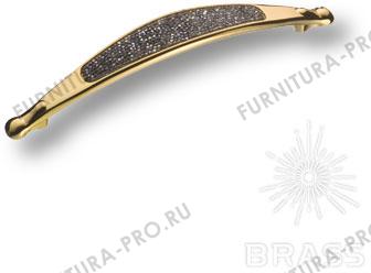 Ручка скоба c графитовыми кристаллами Swarovski, цвет покрытия - золото глянец CAMILLA+SW/O+A фото, цена 3 850 руб.