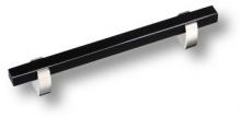 Ручка скоба, глянцевый хром с чёрной вставкой 128 мм 765-128-Chrome-Black фото, цена 995 руб.