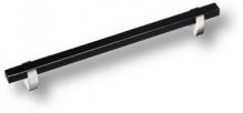 Ручка скоба, глянцевый хром с чёрной вставкой 192 мм 765-192-Chrome-Black фото, цена 1 230 руб.