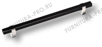 Ручка скоба, глянцевый хром с чёрной вставкой 192 мм 765-192-Chrome-Black фото, цена 1 170 руб.