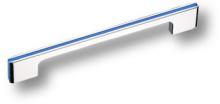 Ручка скоба, глянцевый хром с синей вставкой 160 мм 182160MP02PL12 фото, цена 1 125 руб.