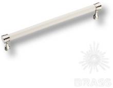 Ручка скоба керамика с металлом, белый/глянцевый никель 192 мм 2098-51-192-000 фото, цена 2 545 руб.