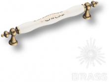 Ручка скоба керамика с металлом, белый с орнаментом/старая бронза 160 мм 1670-40-160-243 фото, цена 1 725 руб.