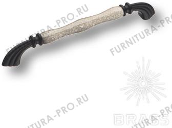 Ручка скоба керамика с металлом, паутинка/чёрный 192 мм 1905-85-192-L GREY фото, цена 1 895 руб.