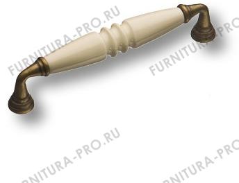 Ручка скоба керамика с металлом, цвет молочный 128 мм 391B8 фото, цена 1 470 руб.