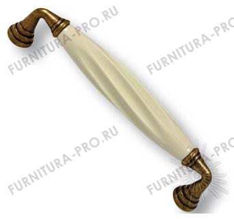 Ручка скоба керамика с металлом, цвет молочный 128 мм 392B8 фото, цена 1 480 руб.