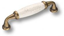 Ручка скоба керамика с серой "паутинкой", античная бронза 96 мм 2005-40-096-08 фото, цена 910 руб.