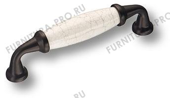 Ручка скоба керамика с серой "паутинкой", черный 96 мм 2005-70-096-08 фото, цена 910 руб.