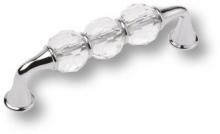 Ручка скоба, латунь с кристаллами, глянцевый хром 96 мм 2537-005-96 фото, цена 4 125 руб.