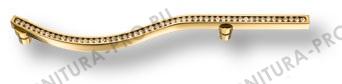Ручка скоба, латунь с кристаллами Swarovski, глянцевое золото 160мм (левая) 2573-003-160-LEFT фото, цена 4 125 руб.