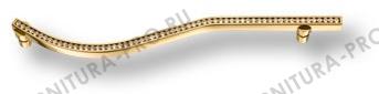 Ручка скоба, латунь с кристаллами Swarovski, глянцевое золото 224 мм (левая) 2573-003-224-LEFT фото, цена 4 765 руб.