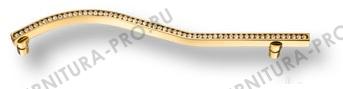 Ручка скоба, латунь с кристаллами Swarovski , глянцевое золото 224мм (правая) 2573-003-224-RIGHT фото, цена 4 765 руб.