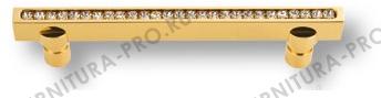 Ручка скоба, латунь с кристаллами Swarovski, глянцевое золото 2575-003-480 фото, цена 11 905 руб.